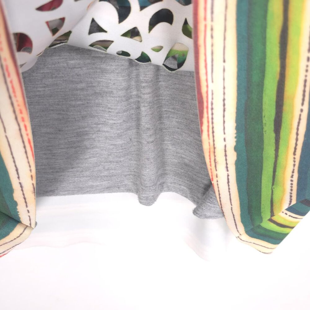 DESIGUAL Colorful Stripe Phoenix Dress Laser Cutout Sleeveless MEDIUM Women's - Picture 7 of 9